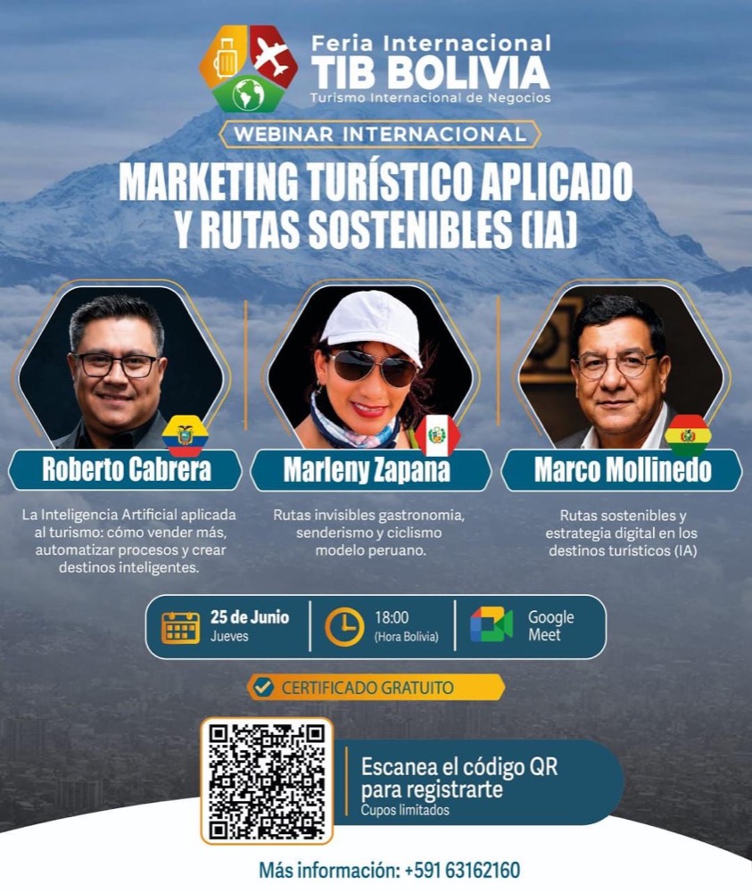 Roberto Cabrera, ponente del webinar internacional de la Feria Internacional TIB Bolivia